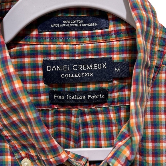 Very Nice Daniel Cremieux Fine Italian Fabric Plaid Button Down Size M - Picture 2 of 5